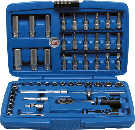 Coffret de douilles gear lock et accessoires BGS TECHNIC - 6,3 mm / 10 mm / 12,5 mm - 218 pcs - 2290 - Espace Bricolage