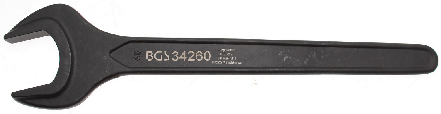Clé fourche 60 mm. Robuste pour écrous spécifiques.