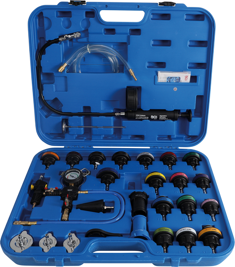 Testeur de circuit de refroidissement BGS DIY avec système de remplissage - 27 pièces