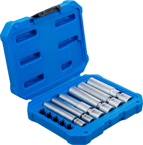 Jeu De 6 Douilles Pour Bougies De Préchauffage - 8 à 16 Mm - Avec Joint Cardan Et Embout Caoutchouc - 7
