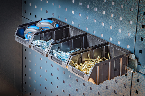 Bacs rangement visserie avec rail mural. Organisation facile pour ...