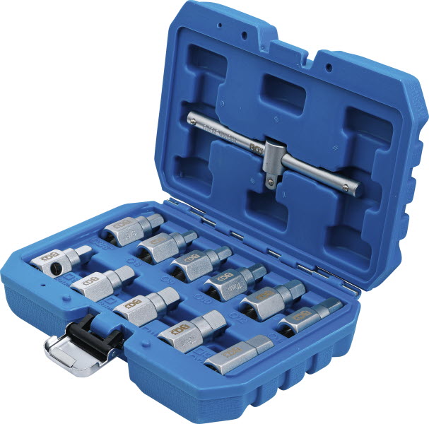 Clé Pour Vidange D'huile FORCE 5051 - 5 Embouts Hex Et Carrés - 17mm à 3/8" - Outil Garage Bricoleur