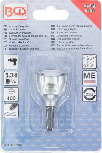 Ébavureur Manuel BC1041 - Pour Métal Et Plastique, Diamètre 10,4 Mm, Lame HSS, Longueur Totale 60 Mm