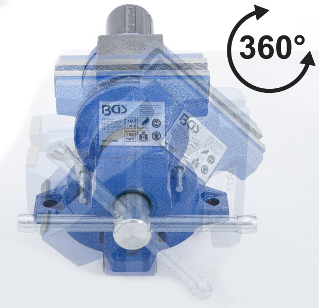 Étau De Montage De Mouches Rotatif BTi – Bleu Renforcé – Rotation 360° Mâchoires Acier Inox
