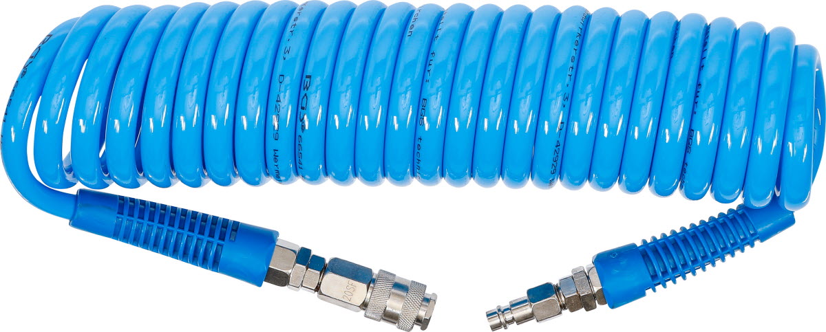 Tuyau D'air Comprimé Spirale 6m - Diamètre 8x5 Mm, PU Robuste, Avec Connecteur, Pour Compresseur Et Gonflage